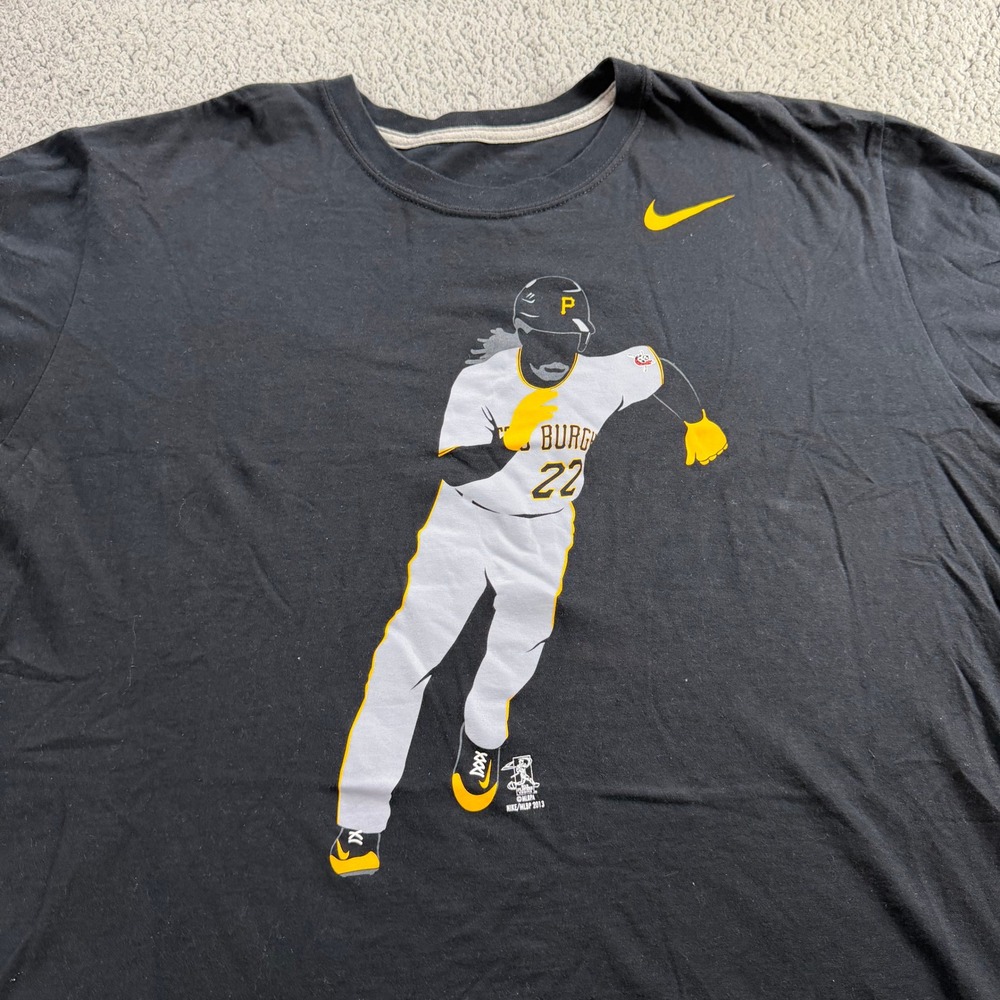 Nike Pittsburgh Pirates Andrew McCutchen 22 Black Graphic T-Shirt Mens XXL 2013‎